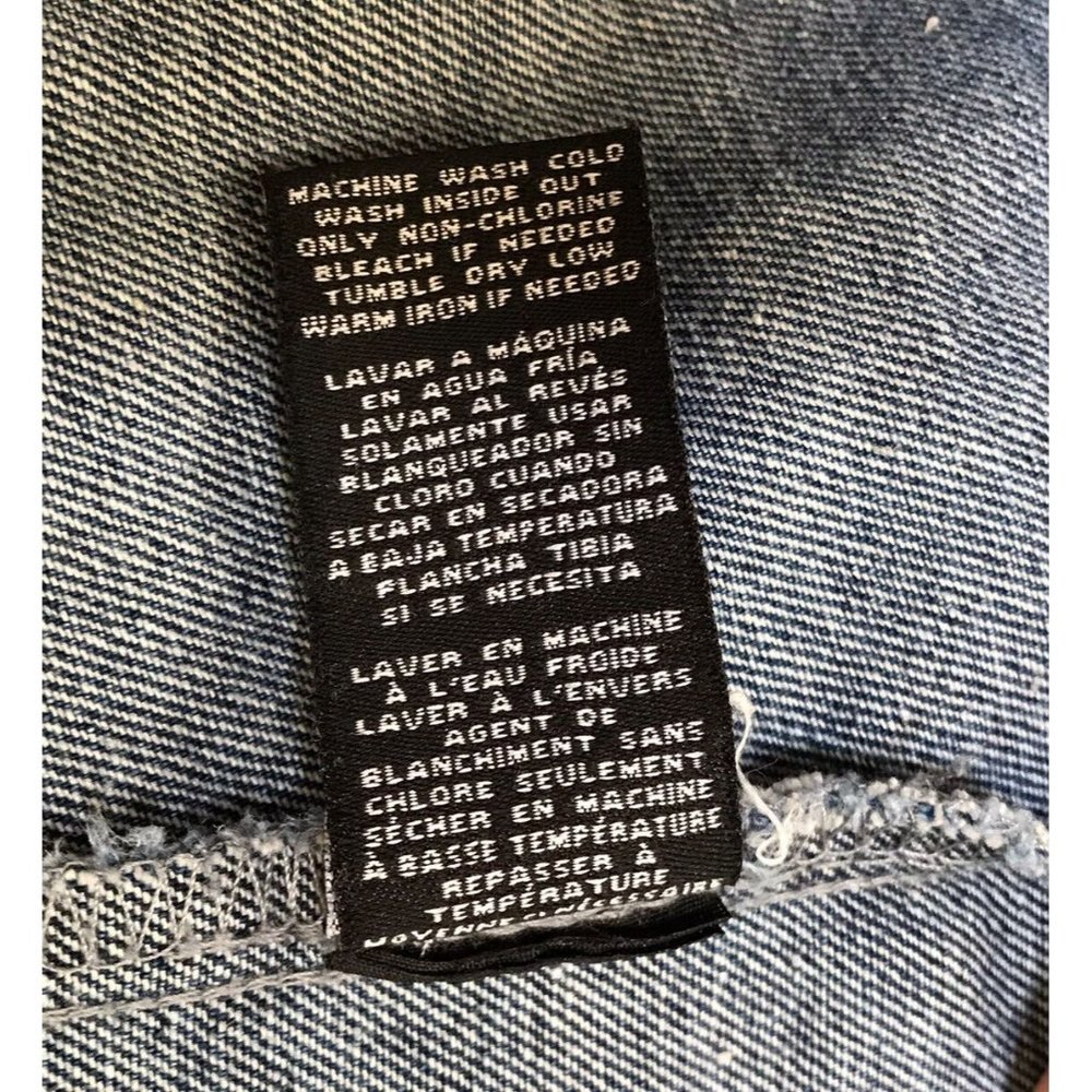 BBJ Los Angeles Distressed Destroyed Jeans Jacket Size Small Boom Boom Jeans - Picture 5 of 11